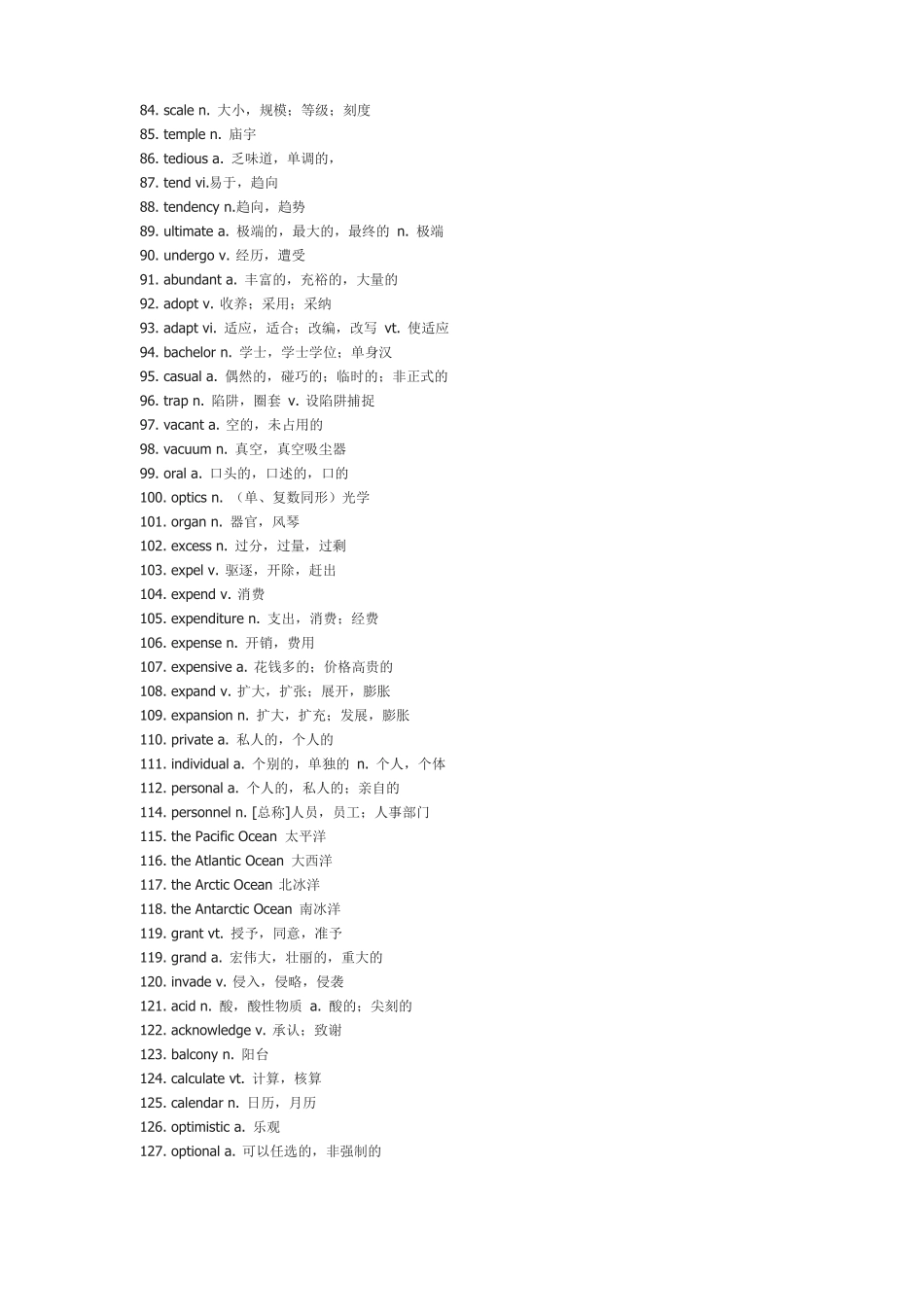 大学英语四级高频词汇大全_第3页