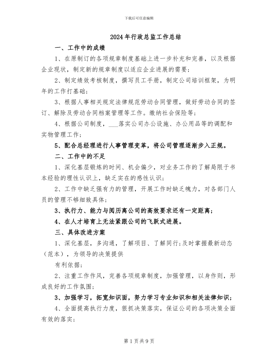 2024年行政总监工作总结_第1页