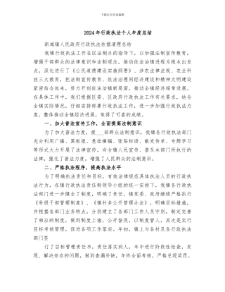 2024年行政执法个人年度总结
