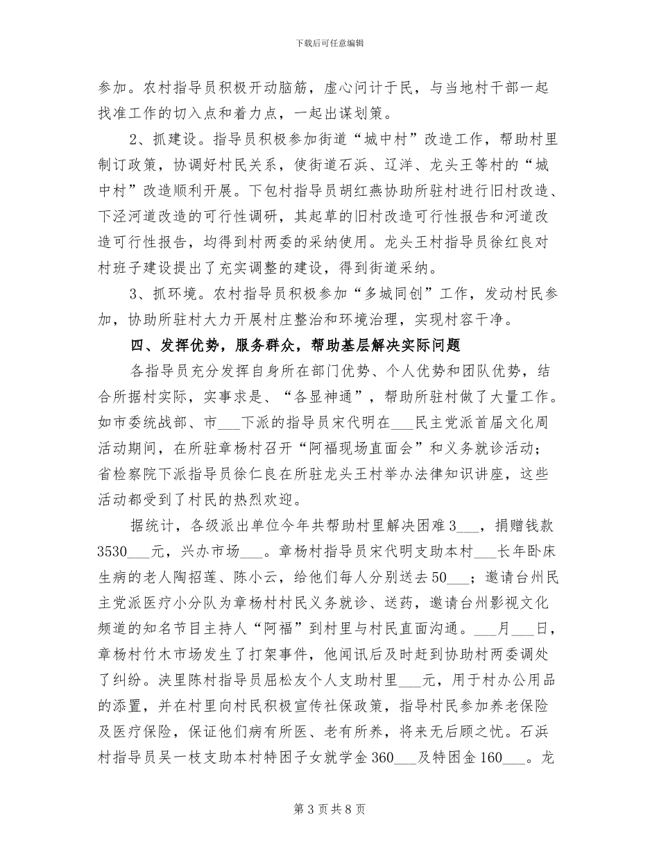 2024年街道农村指导员工作总结_第3页