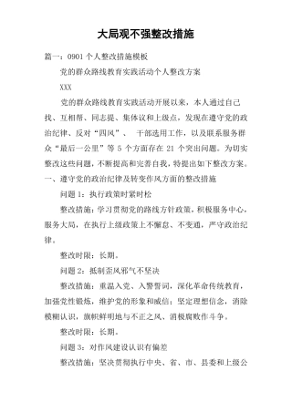 大局观不强整改措施