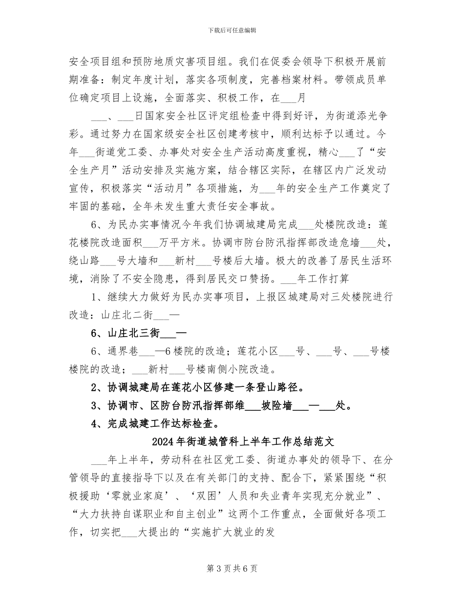 2024年街道城管科上半年工作总结模板_第3页