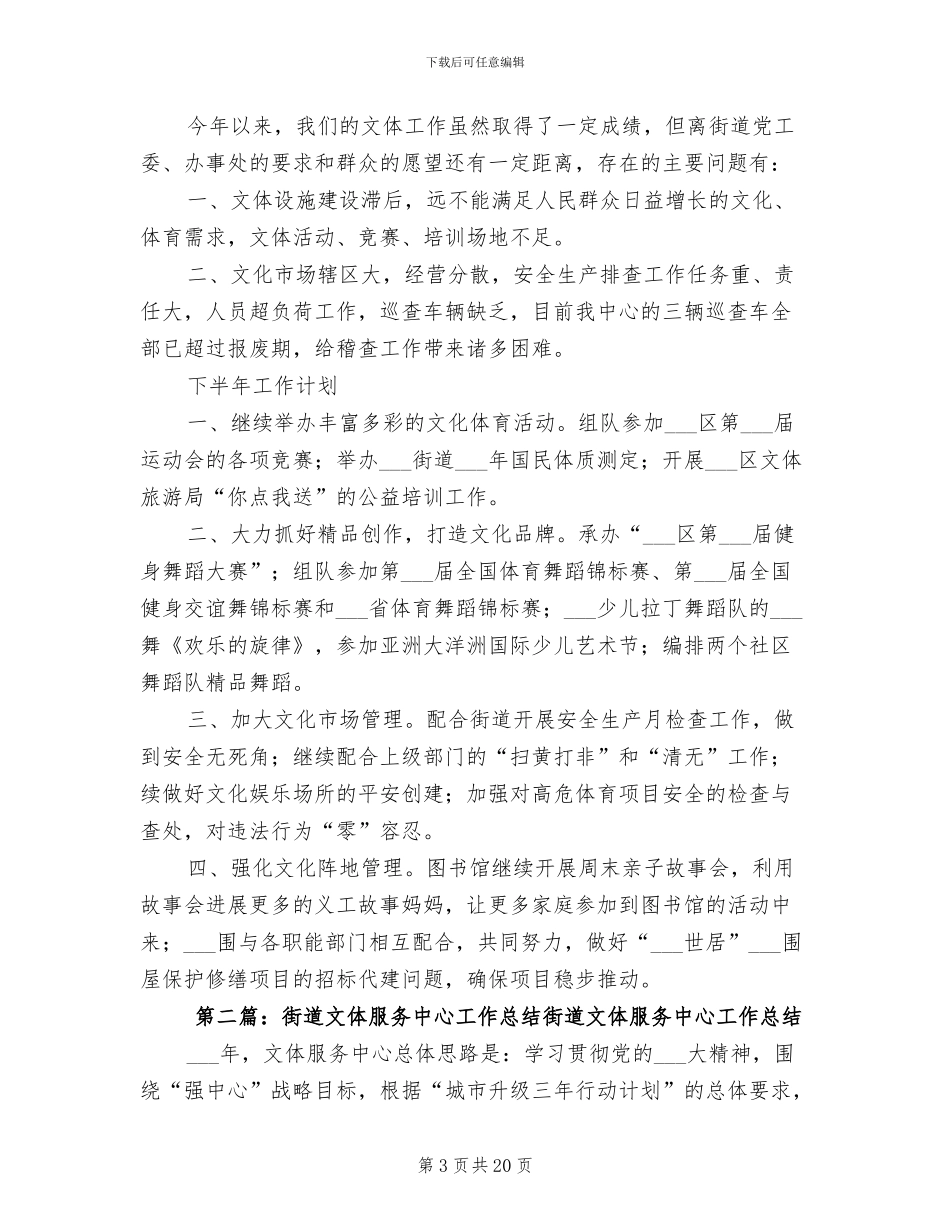 2024年街道文体服务中心的工作总结_第3页