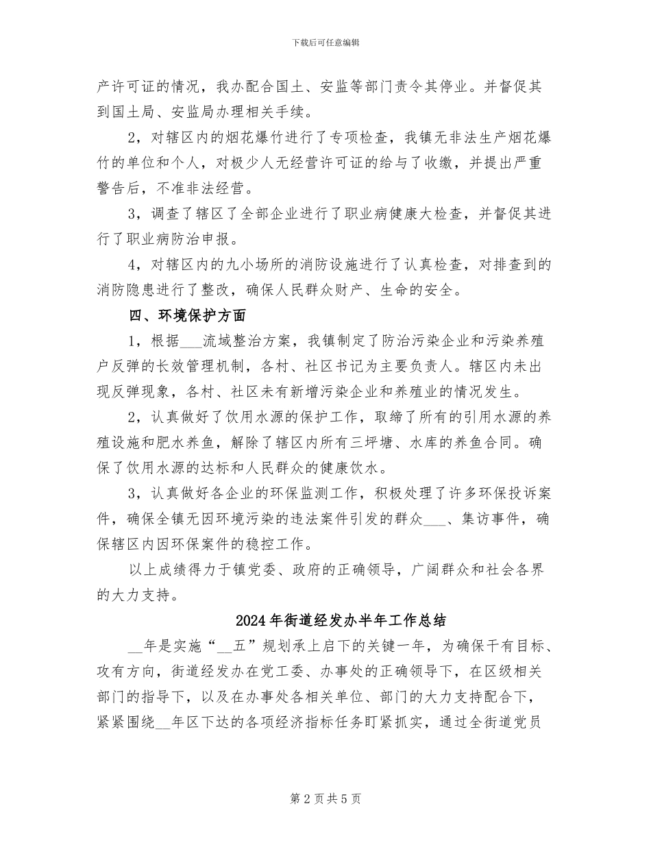2024年街道经发办上半年工作总结范本_第2页