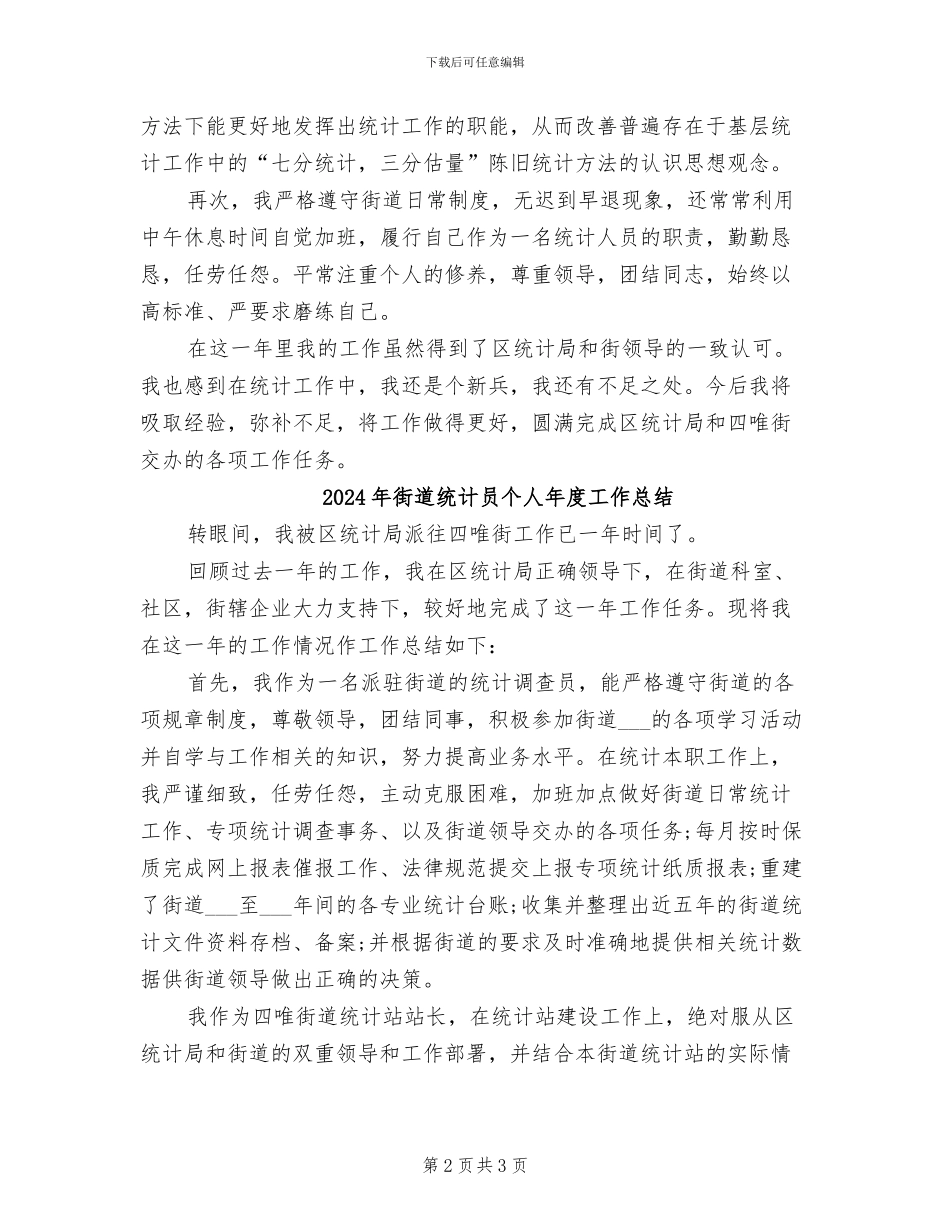 2024年街道统计员个人工作总结_第2页