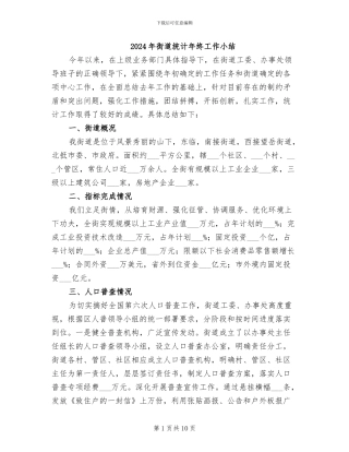 2024年街道统计年终工作小结