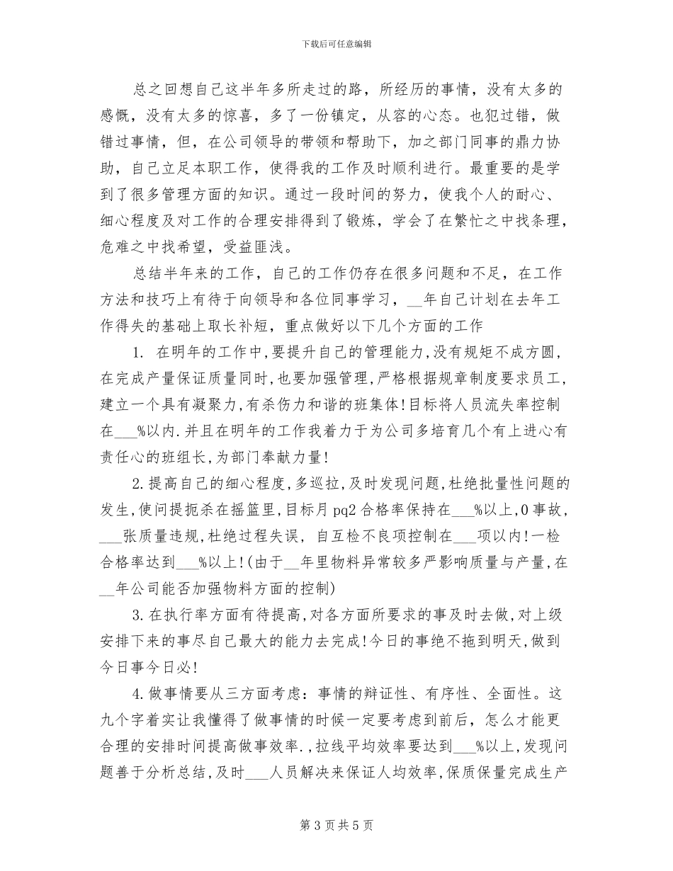 2024年装配线班长个人工作总结暨工作计划范文_第3页