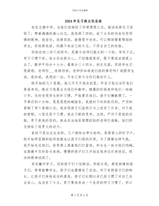 2024年见习班主任总结