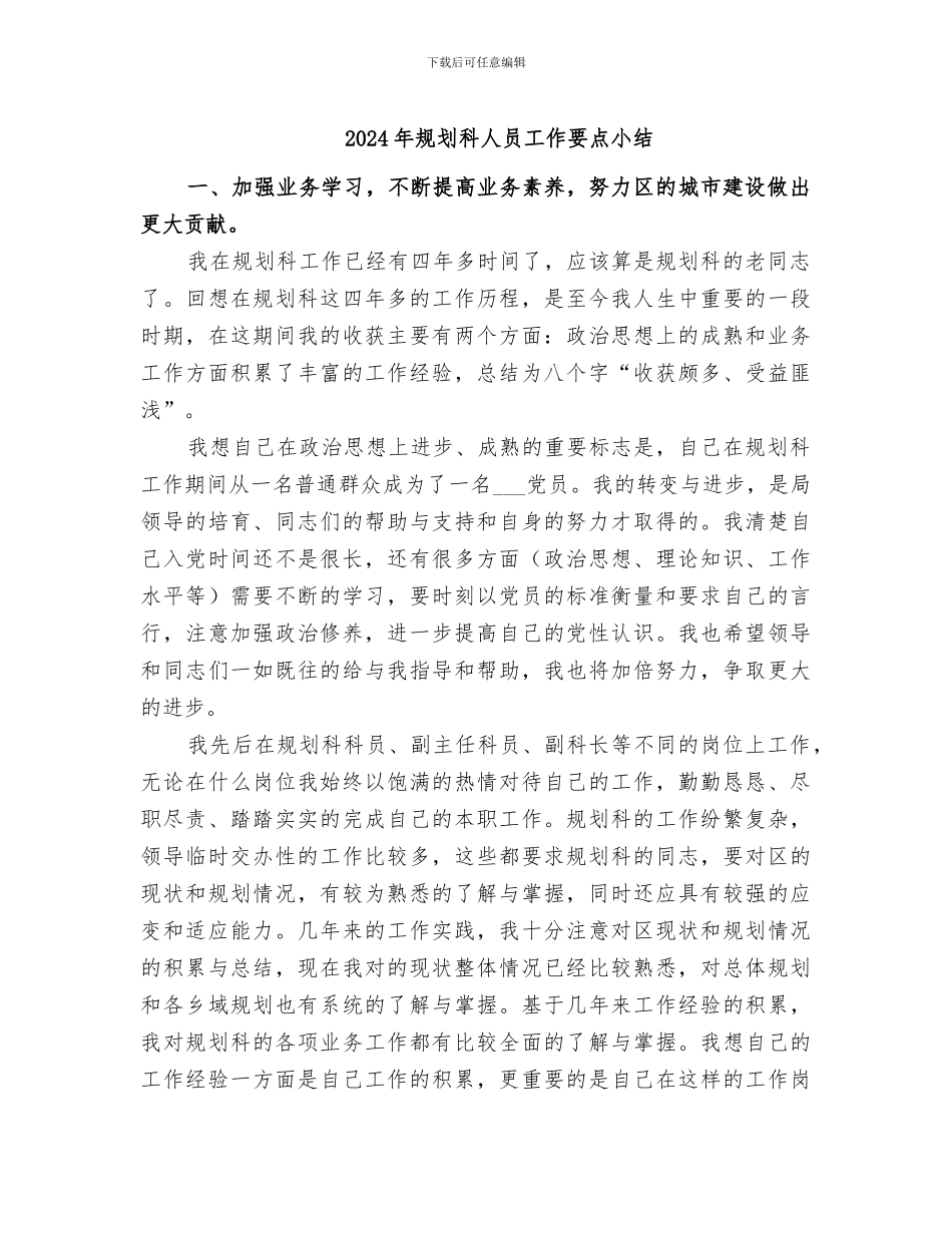 2024年规划科人员工作要点小结_第1页