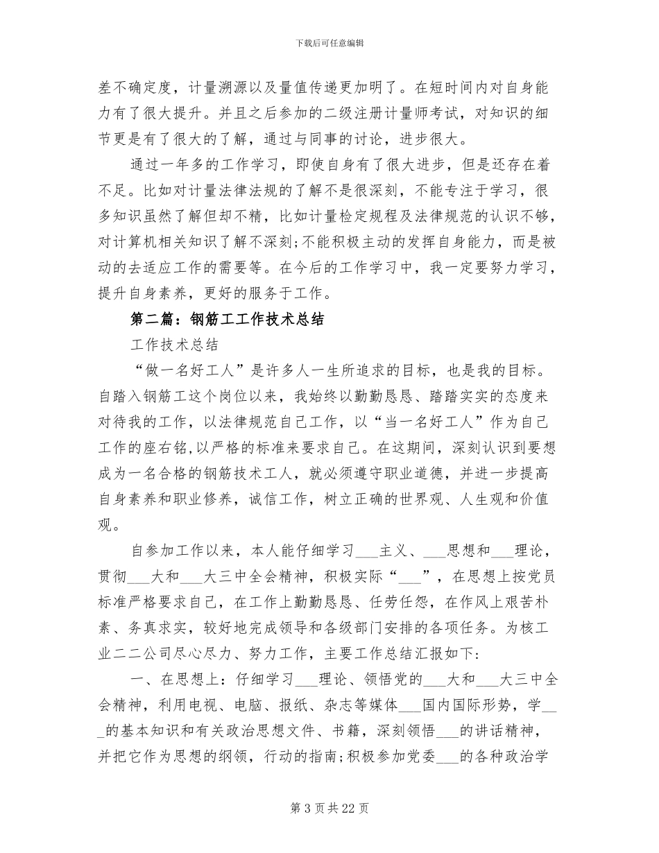 2024年计量工技术工作总结_第3页