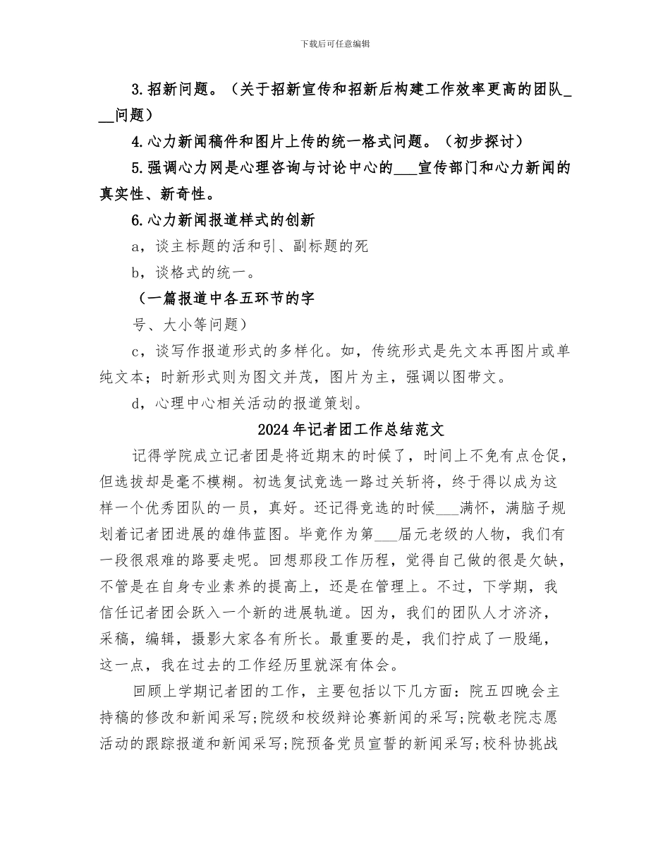 2024年记者团工作总结报告_第2页