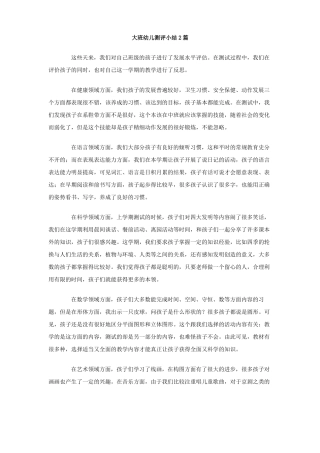 大班幼儿测评小结篇