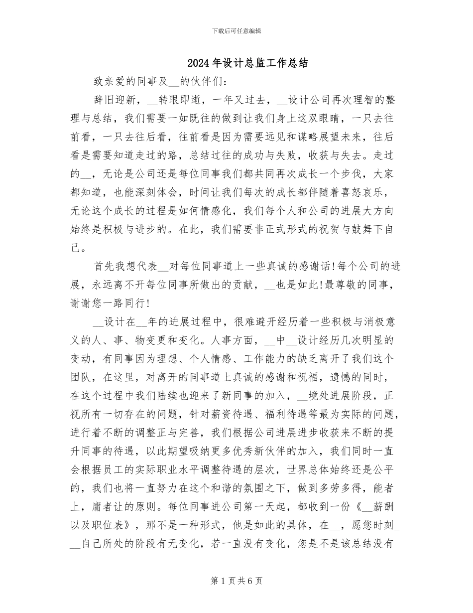 2024年设计总监工作总结_第1页