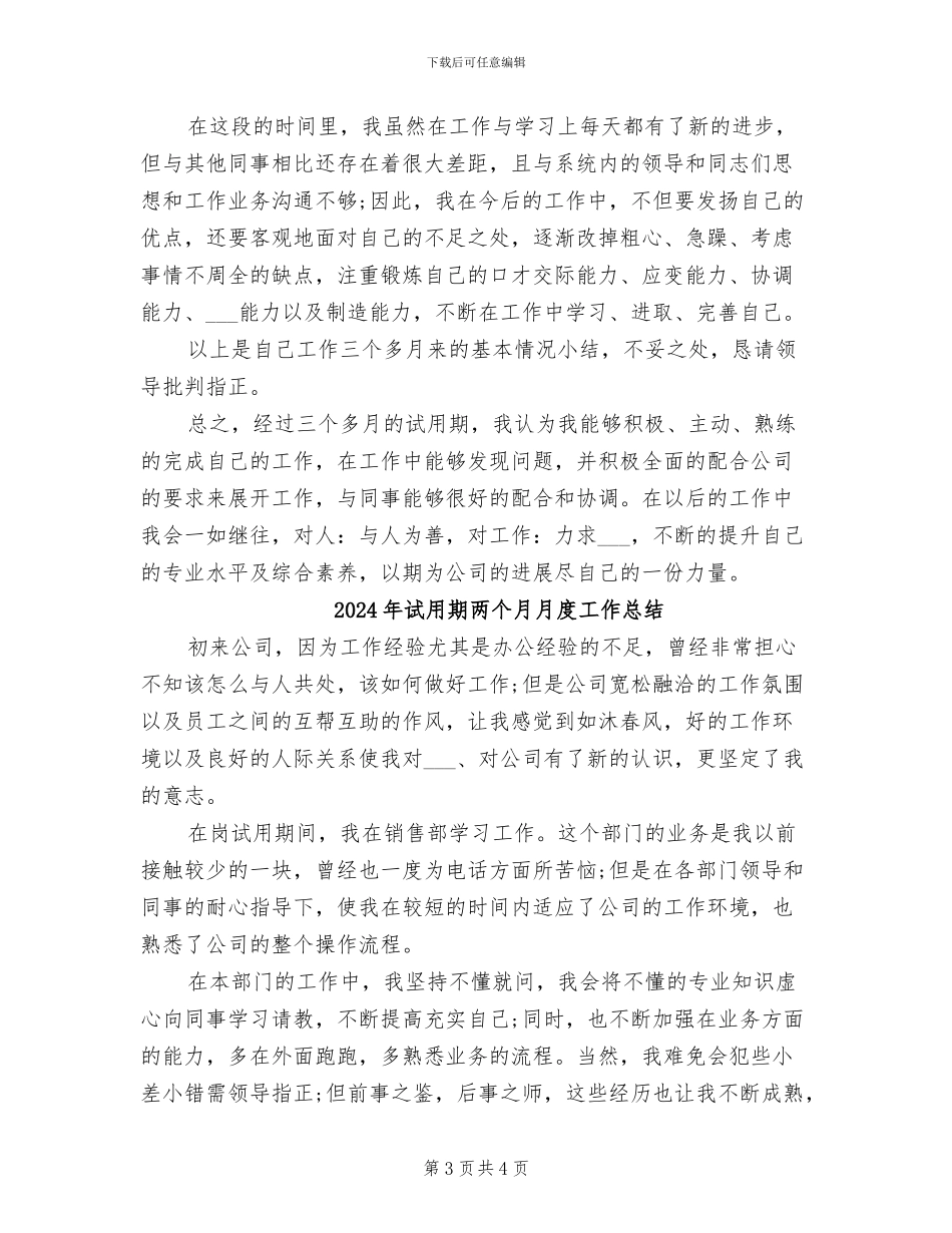 2024年试用期三个月转正工作总结范文_第3页
