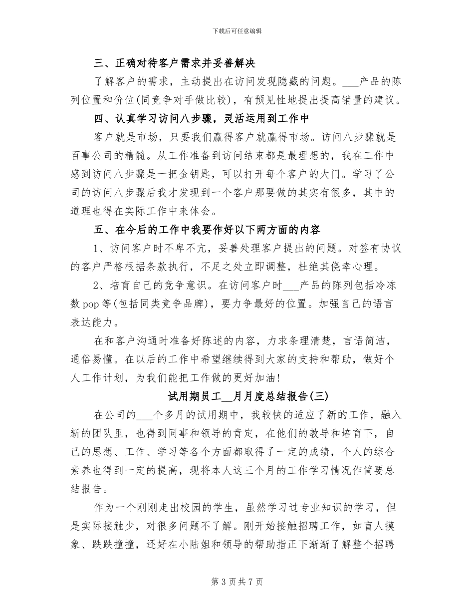 2024年试用期员工12月月度总结报告_第3页