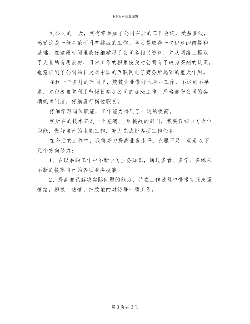 2024年试用期的员工个人工作总结_第3页