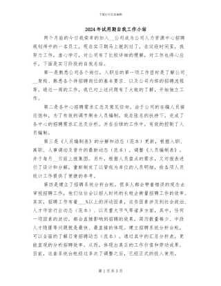 2024年试用期自我工作小结