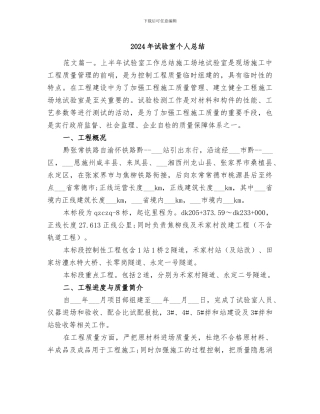 2024年试验室个人总结