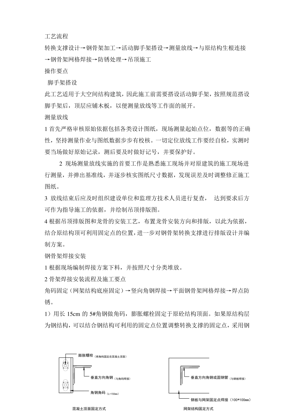 大空间吊顶内钢骨架转换支撑施工工法_第3页