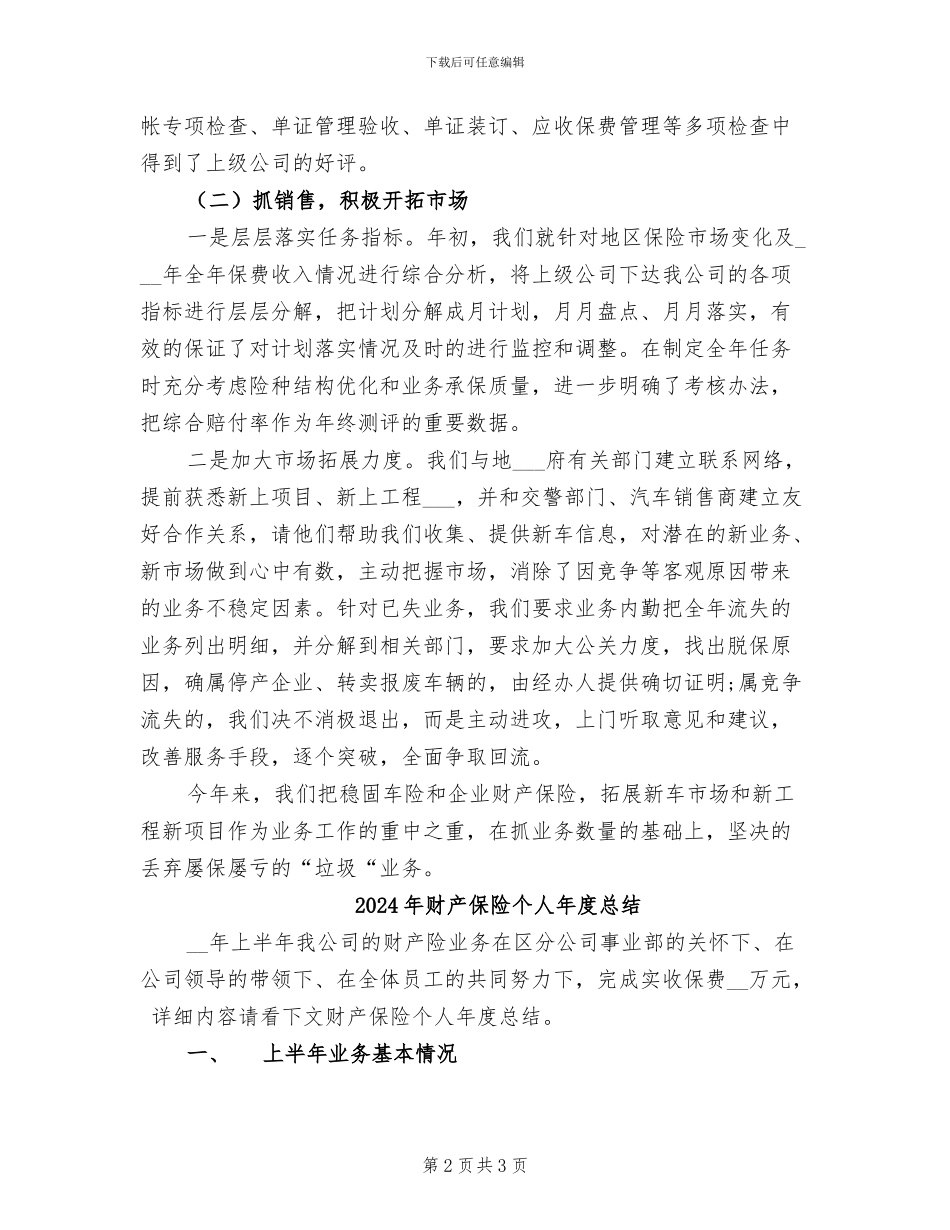 2024年财产保险个人年度工作总结_第2页