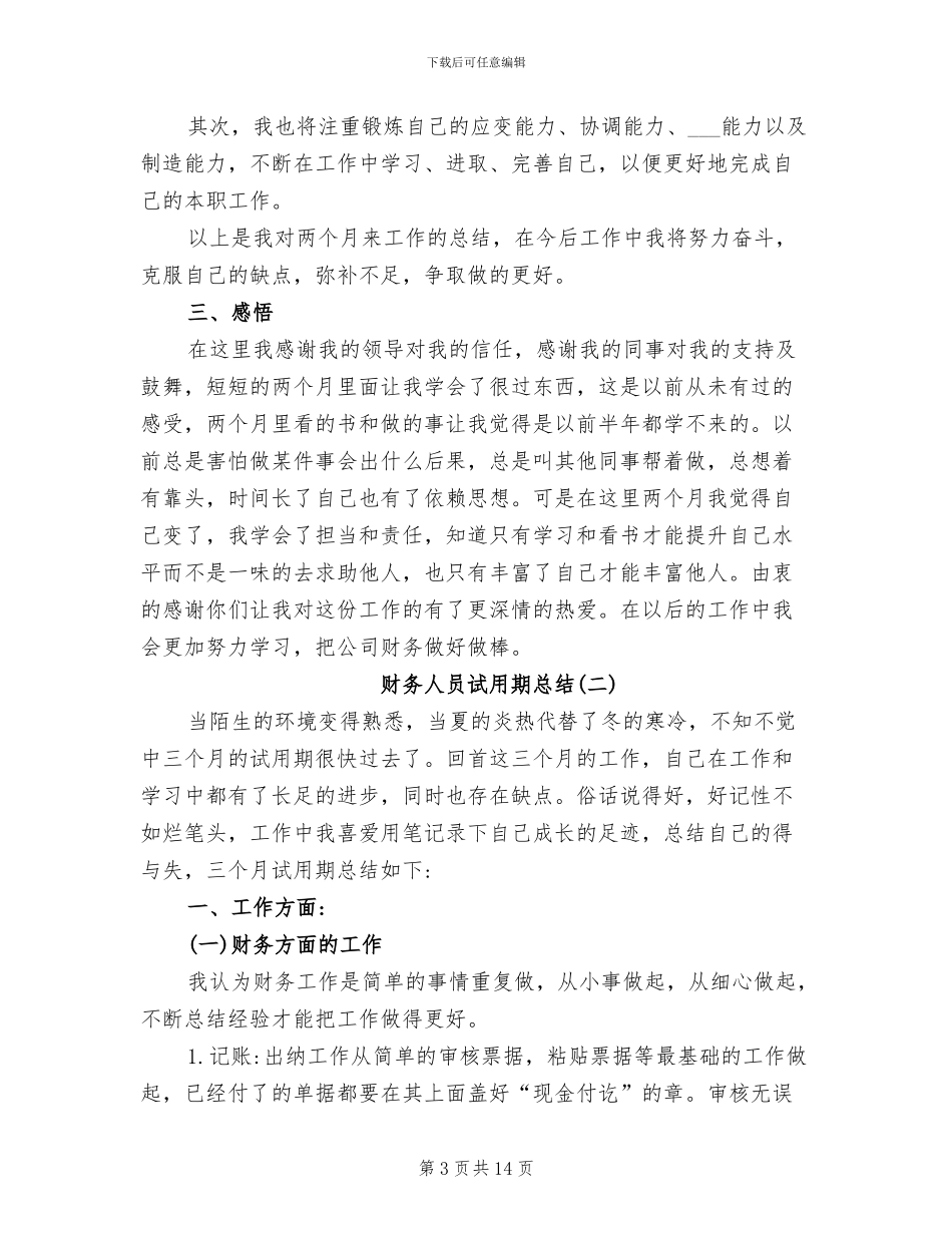 2024年财务人员试用期总结范文_第3页