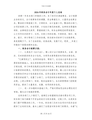 2024年财务会计年度个人总结
