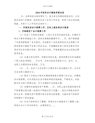 2024年财务会计绩效考核总结