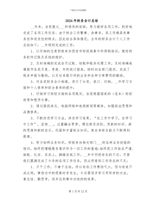 2024年财务会计总结