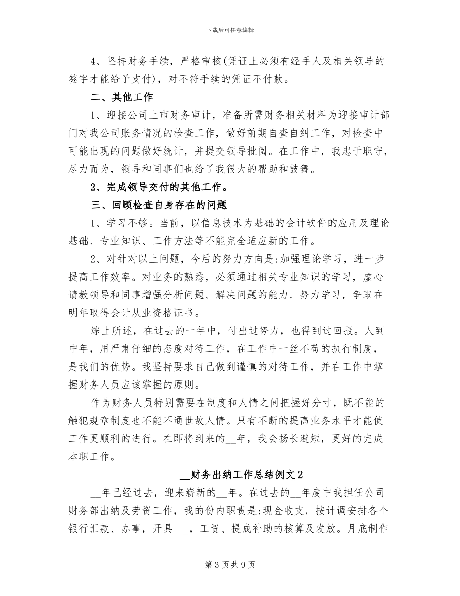 2024年财务出纳工作总结二_第3页