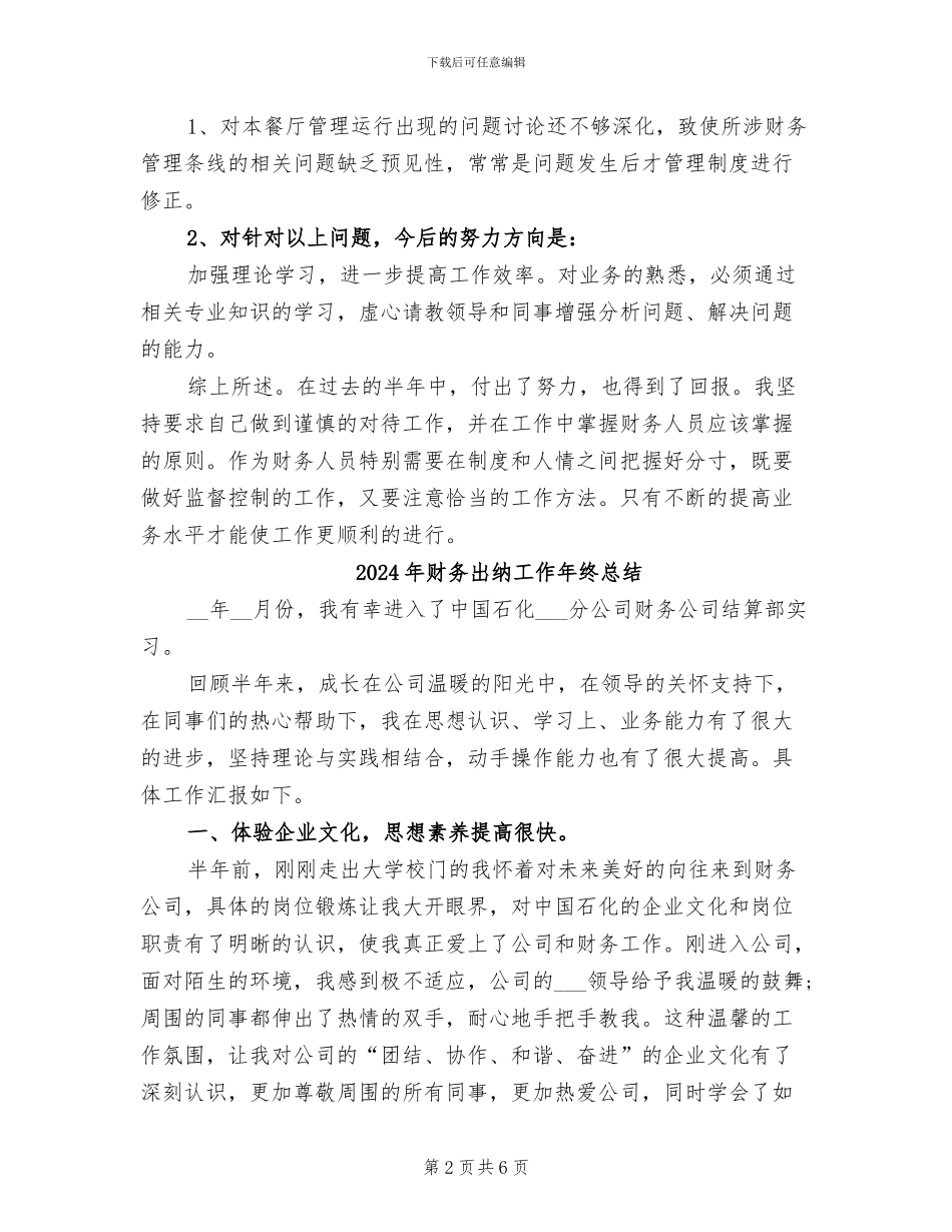 2024年财务出纳工作年度总结_第2页
