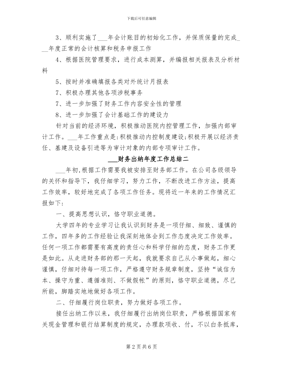 2024年财务出纳年度工作总结_第2页