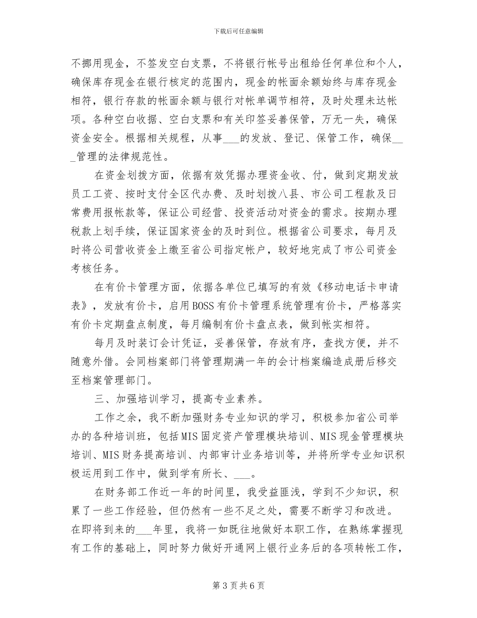 2024年财务出纳年度工作总结_第3页