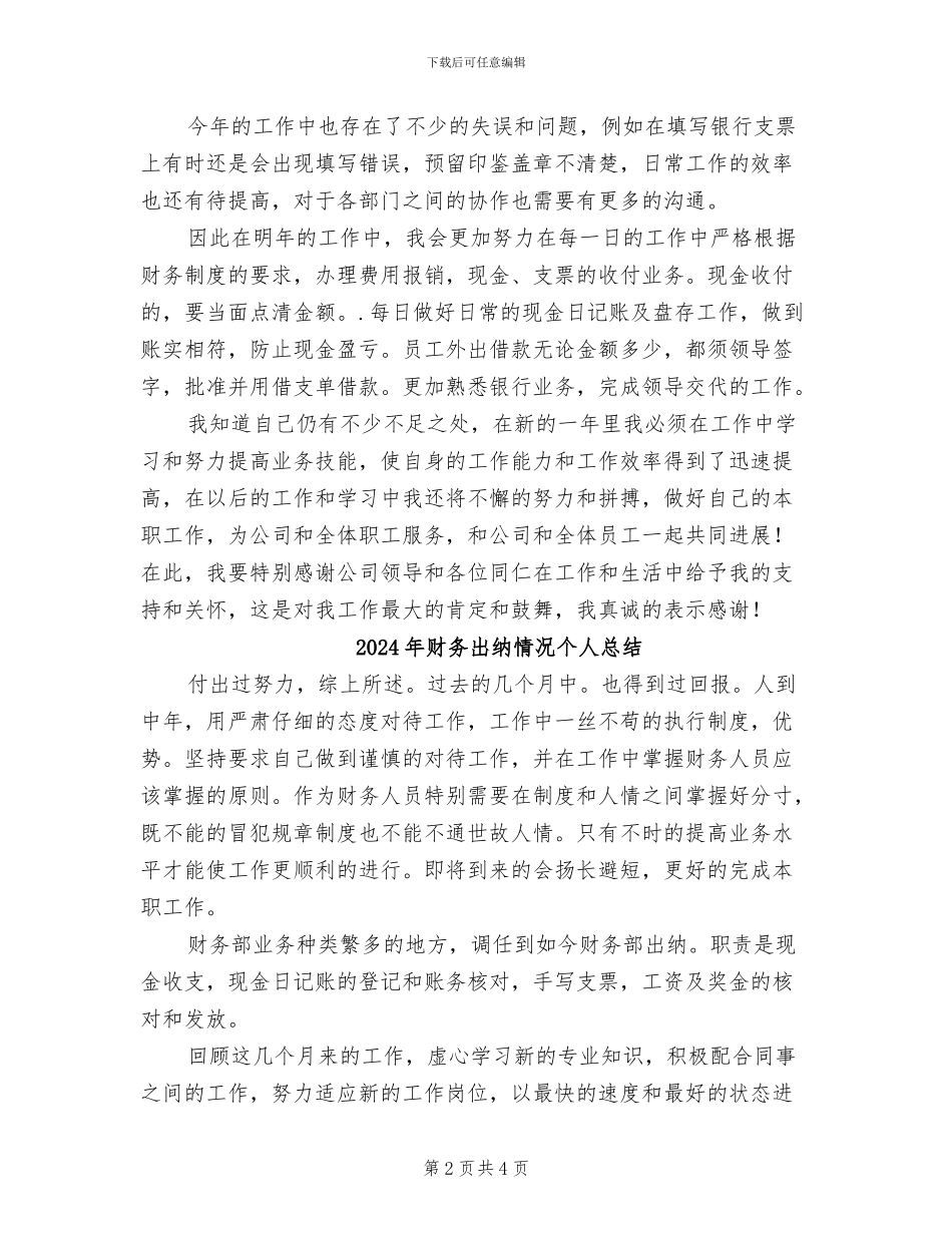 2024年财务出纳年终总结报告_第2页