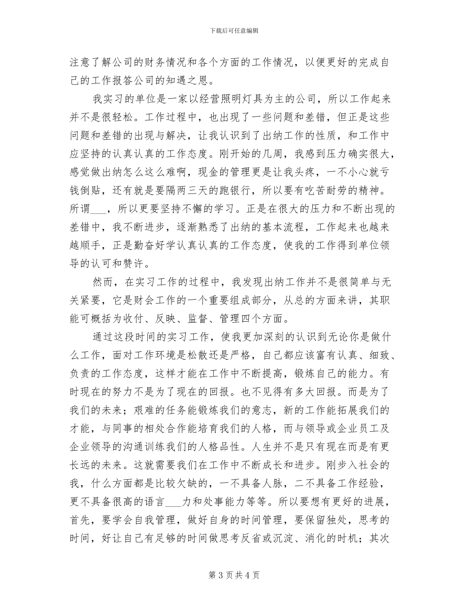 2024年财务出纳顶岗实习个人总结_第3页