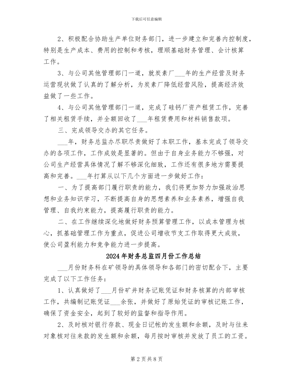 2024年财务总监办工作总结_第2页