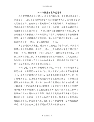 2024年财务总监年度总结