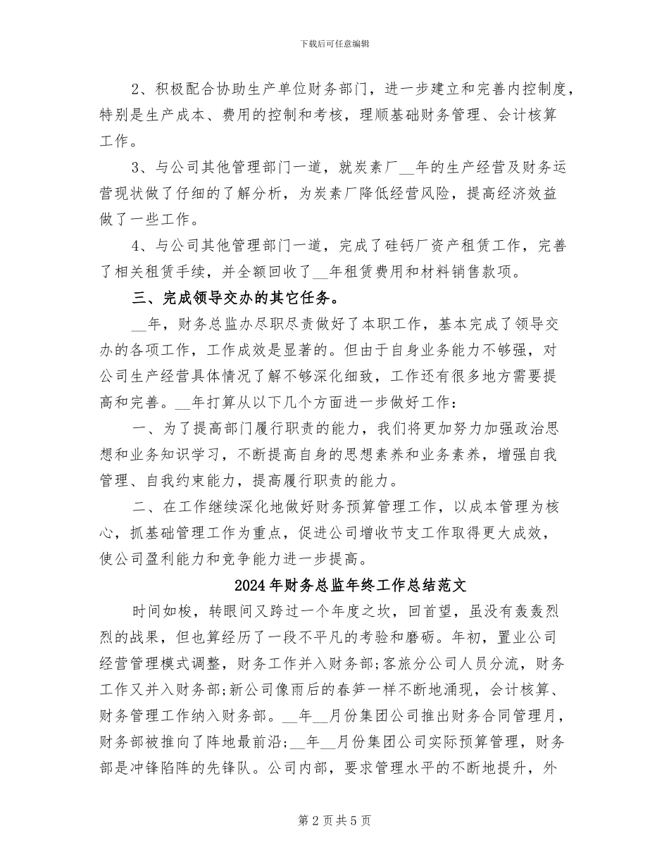 2024年财务总监年终工作总结最新_第2页