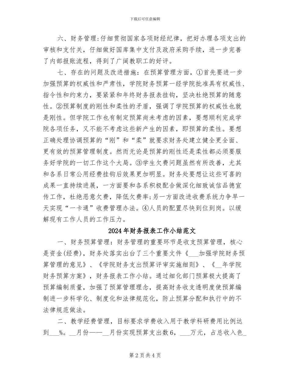 2024年财务报表工作小结_第2页