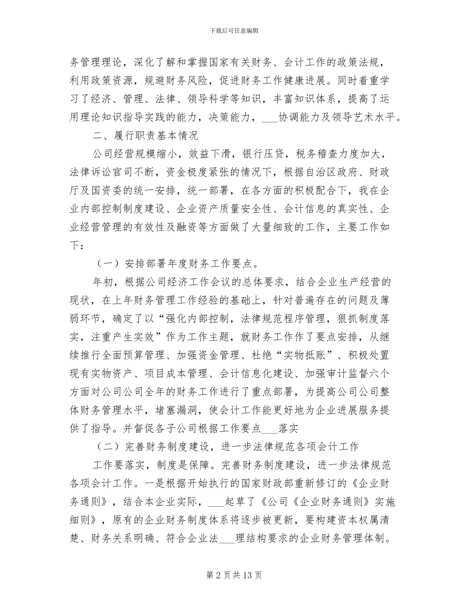 2024年财务负责人个人工作总结_第2页