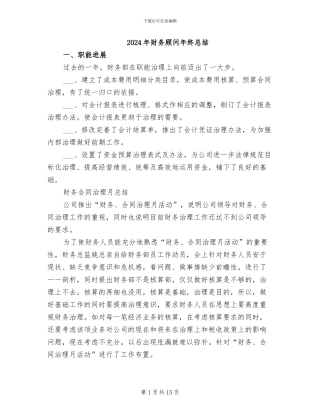 2024年财务顾问年终总结