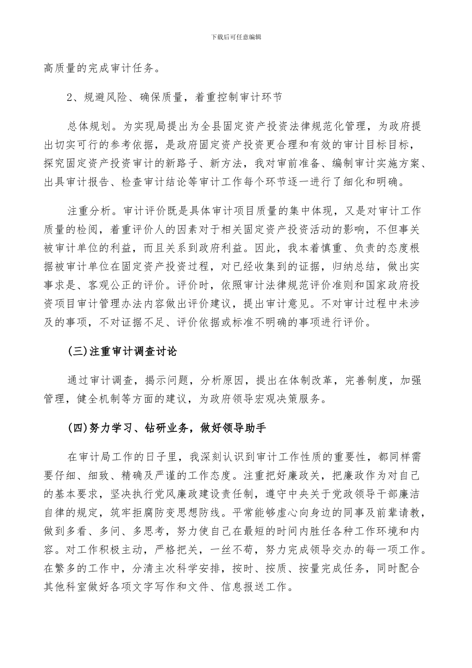 2024年财政审计处个人年终总结与计划范文_第3页