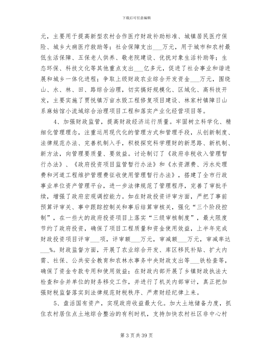 2024年财政局工作总结与措施_第3页