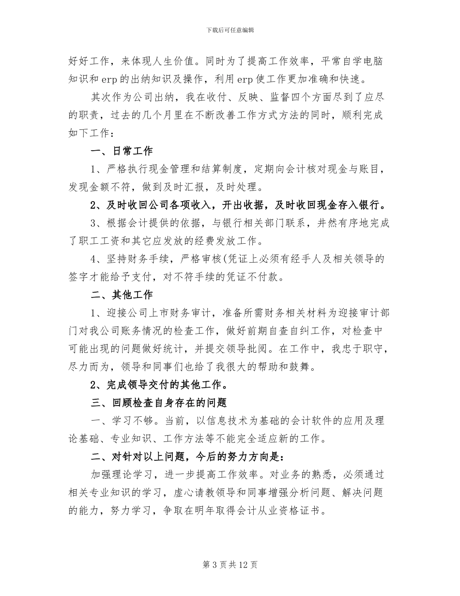 2024年财政所出纳年终工作总结_第3页