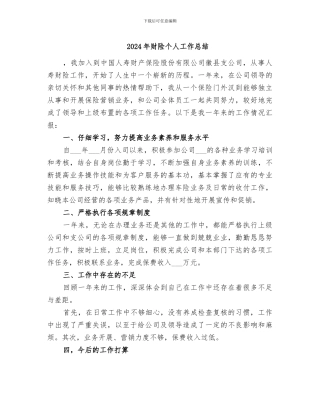 2024年财险个人工作总结