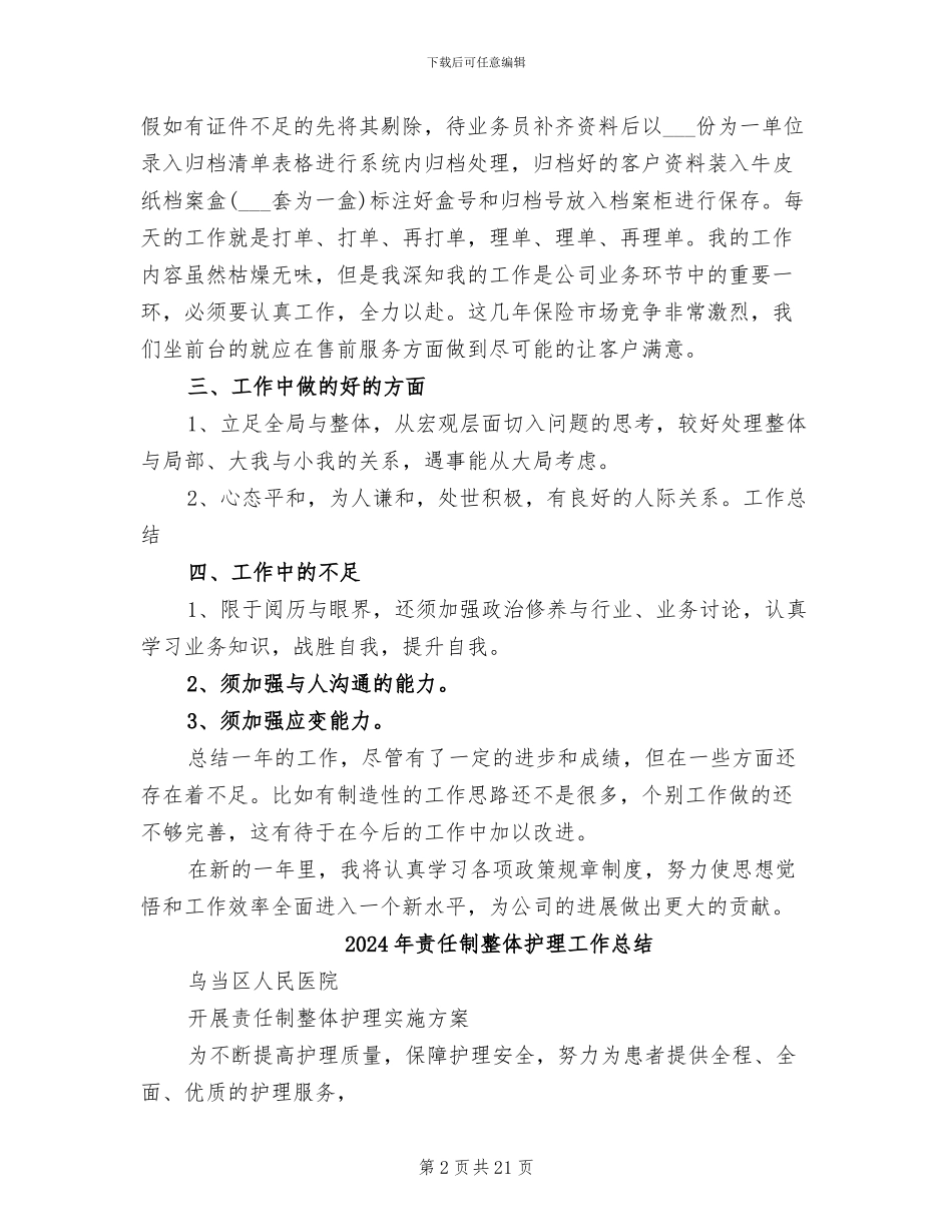 2024年财险经理工作总结范文_第2页