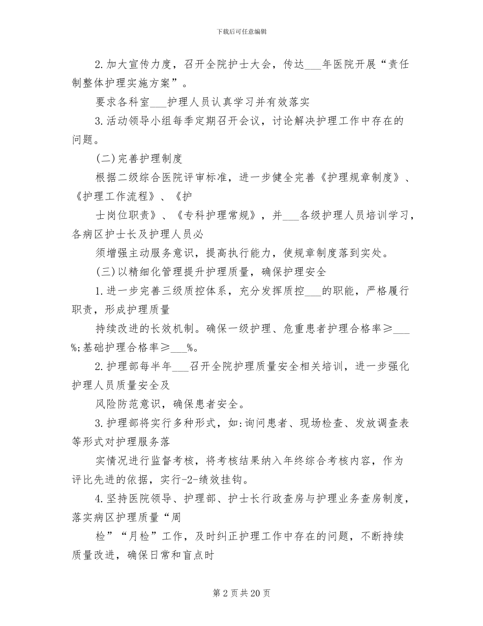2024年责任制整体护理工作总结_第2页