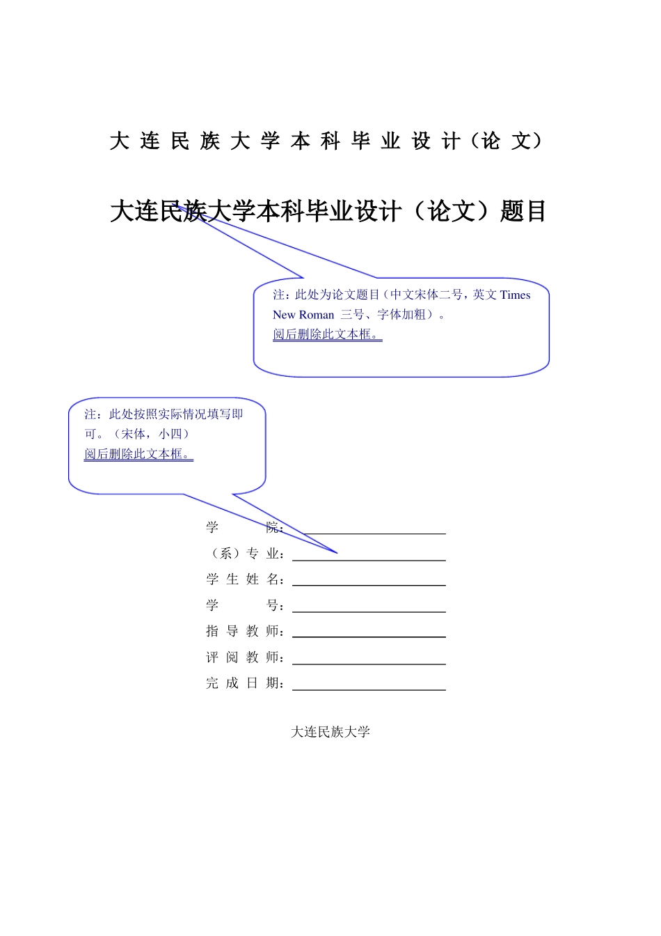 大连民族大学毕业设计模版_第1页