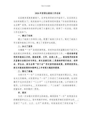 2024年贫困生救助工作总结