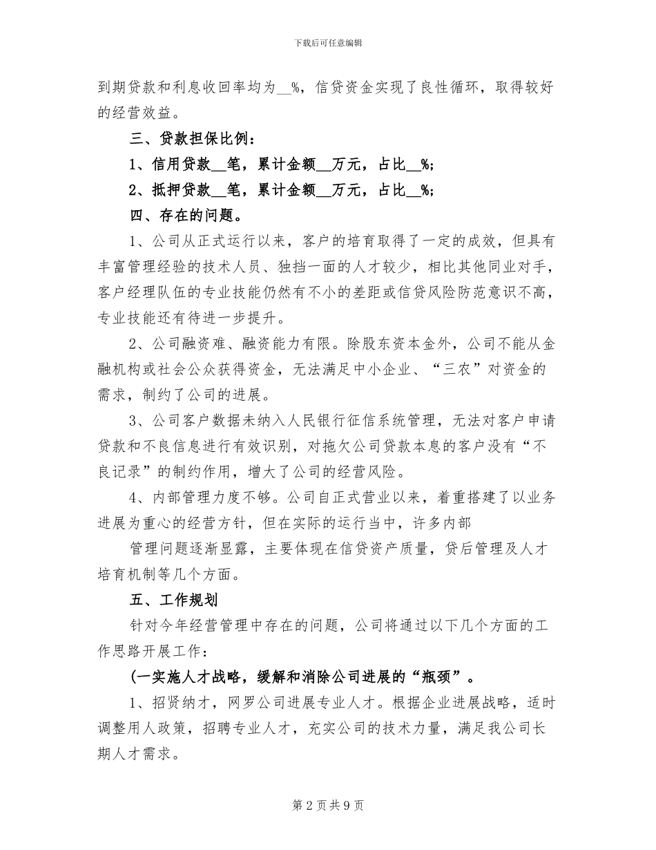 2024年贷款公司年终总结_第2页