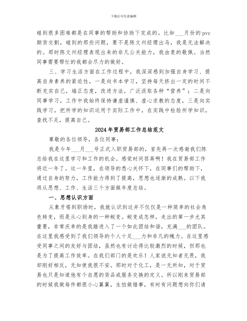 2024年贸易部工作总结_第2页